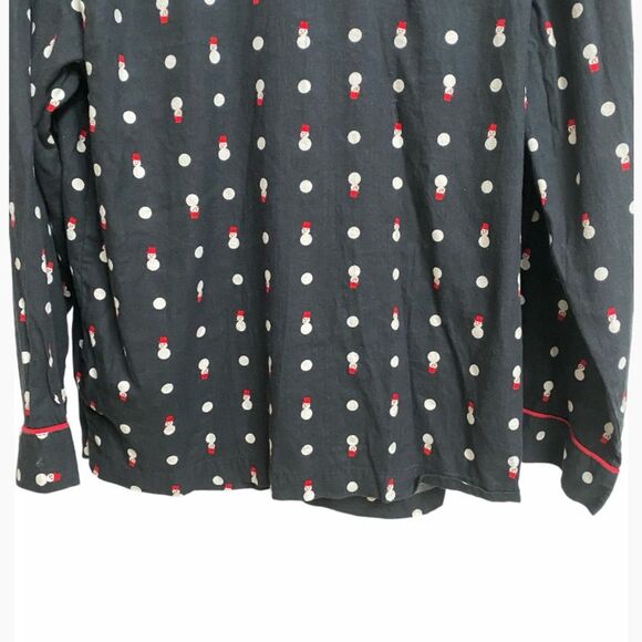 Victoria's Secret Snowman Pajama Top Women's Size M Black White Red Coquette - Picture 10 of 12